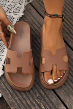 Load image into Gallery viewer, Beige Cutout Design Open Toe Platform Slippers (Run Small, Size Up)

