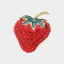 Load image into Gallery viewer, Stone Paved Strawberry Pin Brooch | 634401
