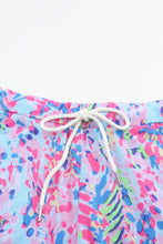 Load image into Gallery viewer, Purple Floral Long Sleeve Top and Drawstring Shorts Set
