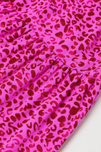 Load image into Gallery viewer, Rose Red Leopard Print Ruffled Trim Tiered Maxi Dress
