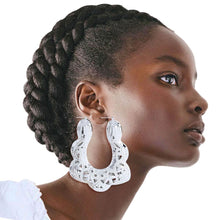 Load image into Gallery viewer, Trapezoid Silver Filigree Hoops
