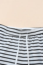 Load image into Gallery viewer, White Drawstring Striped Wide Leg Pants
