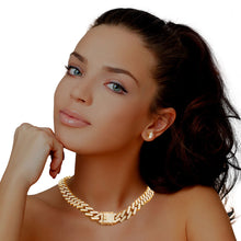 Load image into Gallery viewer, Iced Gold Square Cuban Chain Necklace
