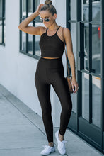 Load image into Gallery viewer, Black High Rise Tight Leggings with Waist Cincher
