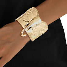 Load image into Gallery viewer, Burnished Gold Elephant Head Cuff
