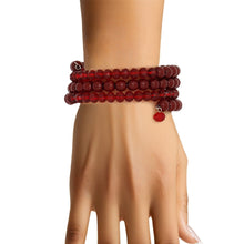 Load image into Gallery viewer, Coiled Red Pearl Glass Bead Wrap Bracelet Women
