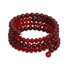 Load image into Gallery viewer, Coiled Red Pearl Glass Bead Wrap Bracelet Women
