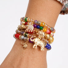 Load image into Gallery viewer, Multi Color Bead Elephant Bracelets
