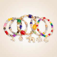 Load image into Gallery viewer, Multi Color Bead Elephant Bracelets
