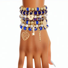 Load image into Gallery viewer, Pearl Bracelet Blue White Bead Set for Women
