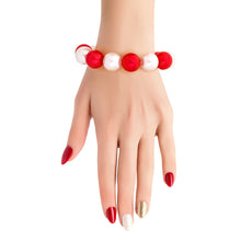 Load image into Gallery viewer, DST Red White Bubble Gum Pearl Bracelet
