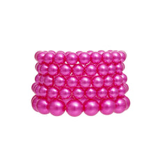 Load image into Gallery viewer, Pearl Bracelets Fuchsia 5 Pcs Set for Women
