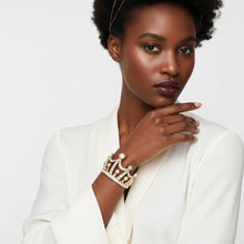 Load image into Gallery viewer, Cuff Royalty Gold Crown Luxe Crystal Bracelet
