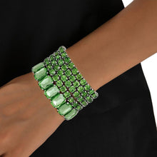 Load image into Gallery viewer, Tennis Bracelets Green Crystal Silver Set Women
