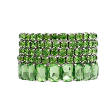 Load image into Gallery viewer, Tennis Bracelets Green Crystal Silver Set Women
