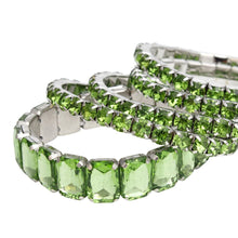 Load image into Gallery viewer, Tennis Bracelets Green Crystal Silver Set Women
