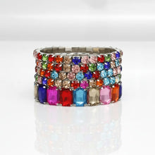 Load image into Gallery viewer, Tennis Bracelets Multicolor Crystal Silver Set
