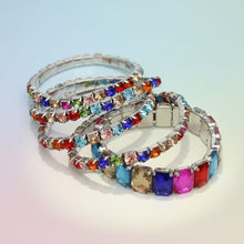 Load image into Gallery viewer, Tennis Bracelets Multicolor Crystal Silver Set
