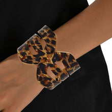 Load image into Gallery viewer, Cuff Fierce Leopard Print Butterfly Wing Bracelet
