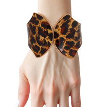 Load image into Gallery viewer, Cuff Leopard Print Pointed Hinge Bracelet Women
