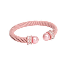Load image into Gallery viewer, Thick Pink Cable Classic Bangle Bracelet
