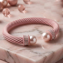 Load image into Gallery viewer, Thick Pink Cable Classic Bangle Bracelet
