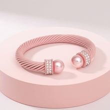 Load image into Gallery viewer, Thick Pink Cable Classic Bangle Bracelet
