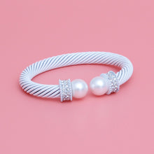 Load image into Gallery viewer, Sorority White Thick Cable Classic Bangle
