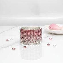 Load image into Gallery viewer, Bangle Pink Ombre Rhinestone 12 Row Bracelet
