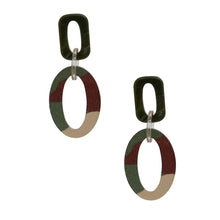 Load image into Gallery viewer, Drop Street Style Camouflage Print Geo Earrings
