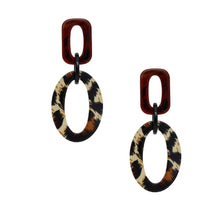 Load image into Gallery viewer, Drop Jungle Chic Leopard Print Geometric Earrings
