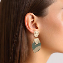 Load image into Gallery viewer, Drop Chic Camouflage Print and Gold Earrings Women
