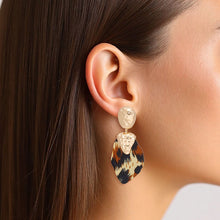 Load image into Gallery viewer, Drop Fierce Leopard Print and Gold Earrings Women
