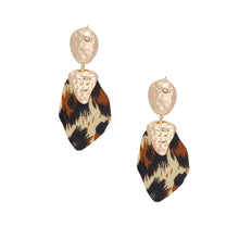 Load image into Gallery viewer, Drop Fierce Leopard Print and Gold Earrings Women
