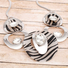 Load image into Gallery viewer, Necklace Silver Zebra Circular Bib for Women
