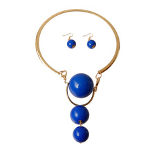 Load image into Gallery viewer, Choker Blue Ball Drop Rigid Collar for Women
