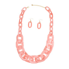 Load image into Gallery viewer, Necklace Retro Long Marbled Pink Set for Women

