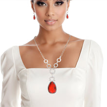 Load image into Gallery viewer, Necklace Red Teardrop Long Chain for Women
