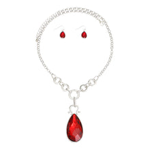 Load image into Gallery viewer, Necklace Red Teardrop Long Chain for Women
