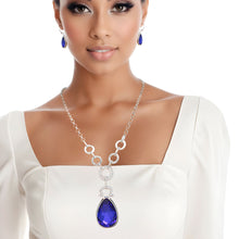Load image into Gallery viewer, Necklace Royal Blue Teardrop Long Chain for Women
