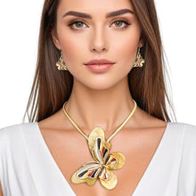 Load image into Gallery viewer, Necklace Brown Butterfly 3D Pendant Set for Women
