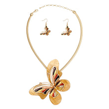 Load image into Gallery viewer, Necklace Brown Butterfly 3D Pendant Set for Women
