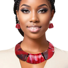 Load image into Gallery viewer, Necklace Marbled Red Glitter Collar for Women
