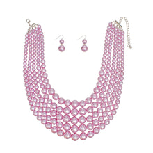 Load image into Gallery viewer, Pearl Necklace Lavender 5 Strand Set for Women
