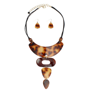 Necklace Leopard Curved Drop Collar for Women