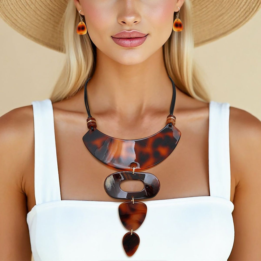 Necklace Leopard Curved Drop Collar for Women