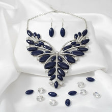 Load image into Gallery viewer, Bib Regal Tribal Blue Cracked Marquise Necklace

