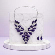 Load image into Gallery viewer, Bib Regal Tribal Purple Cracked Marquise Necklace
