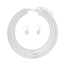 Load image into Gallery viewer, Choker Necklace Silver Triple Omega Set for Women
