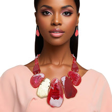 Load image into Gallery viewer, Bib Marbled Red Link Necklace for Women
